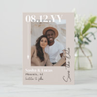 Foto der neutralen Arrow-Typografie Save the Date