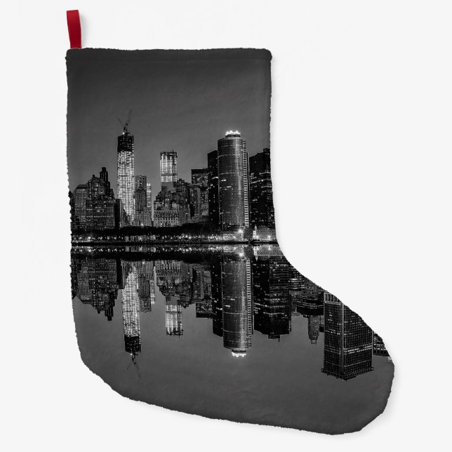 Foto der New York Cityskyline-Landschaft Großer Weihnachtsstrumpf (Vorderseite)