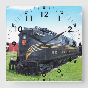 Foto der Pennsylvania-Eisenbahn-LokomotiveGG-1 Quadratische Wanduhr