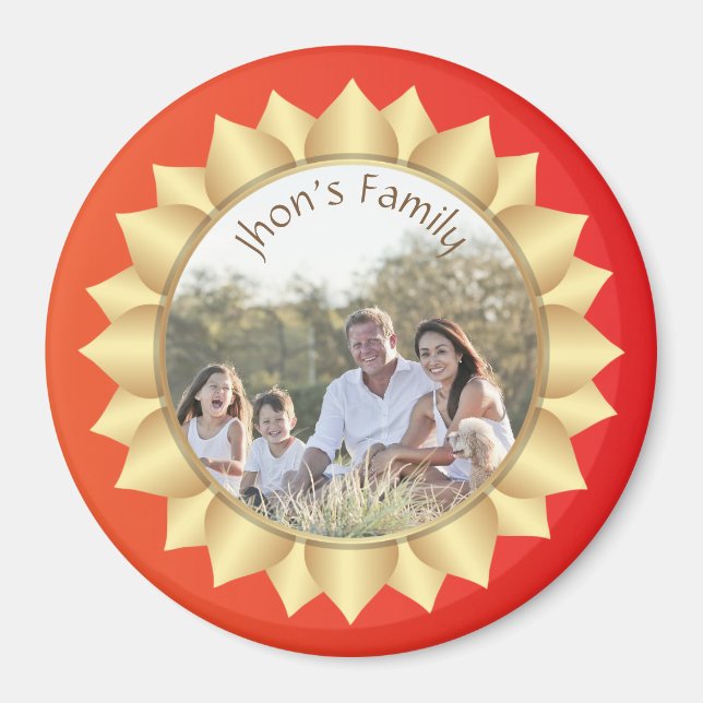Foto der personalisierten Circle Magnet-Familie Magnet (Vorne)