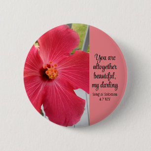 Foto der rosa Blume Lied der Solomon Bibelverse Button