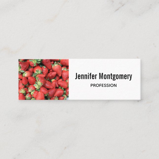 Foto der Roten Juicy Erdbeeren Mini Visitenkarte (Vorderseite)