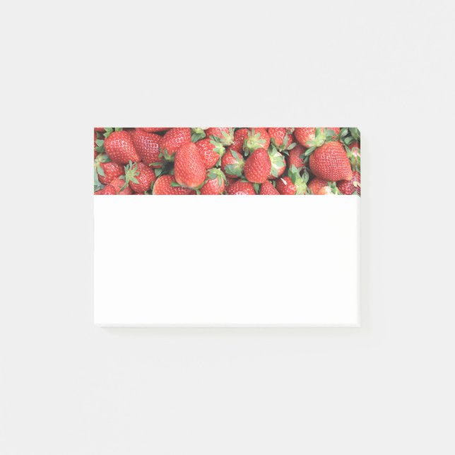 Foto der Roten Juicy Erdbeeren Post-it Klebezettel (Vorderseite)