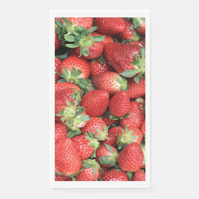 Foto der Roten Juicy Erdbeeren Serviette (Vorderseite)