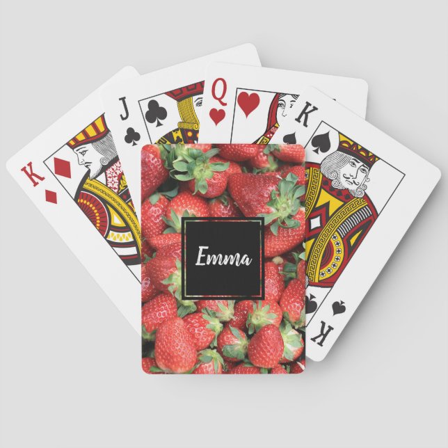 Foto der Roten Juicy Erdbeeren Spielkarten (Rückseite)