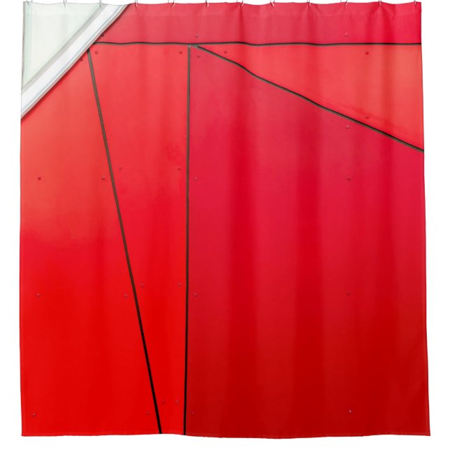 Foto der roten Tafel Duschvorhang (Vorderseite)