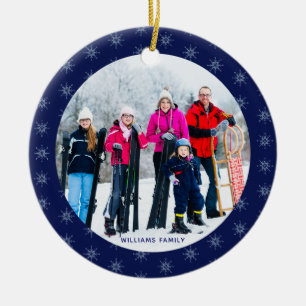 Foto der Snowflake-Familie Name Großuhr Keramik Ornament