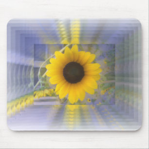 Foto der Sonnenblume mit wiederholtem Unendlichkei Mousepad