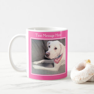 Foto der Textmeldung des Hundes mit Hot-Pink-Scarf Kaffeetasse