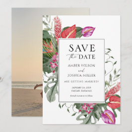 Foto der tropischen Hochzeit in Urlaubsort Save th Einladung
