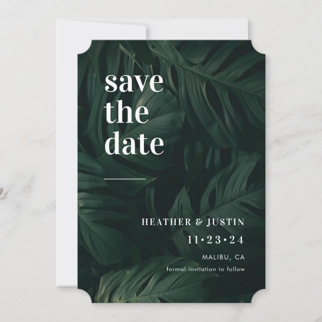 Foto der tropischen Hochzeit in Urlaubsort Save th Save The Date (Vorderseite)