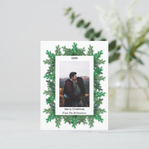 Foto der Weihnachtsbaumzweige Feiertagspostkarte