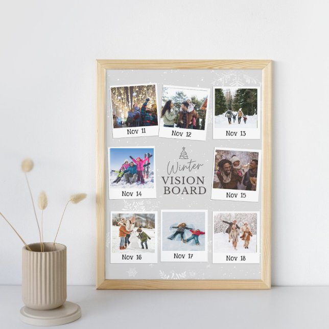 Foto der Wintervision Board-Familie mit Datum Fotoplatte (order now)