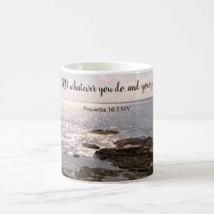 Foto des Atlantischen Ozeans mit Bibelerfolg Kaffeetasse
