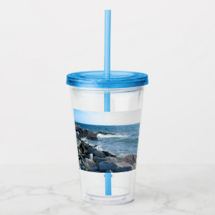 Foto des Atlantischen Ozeans mit Wellenschlag Acryltrinkbecher