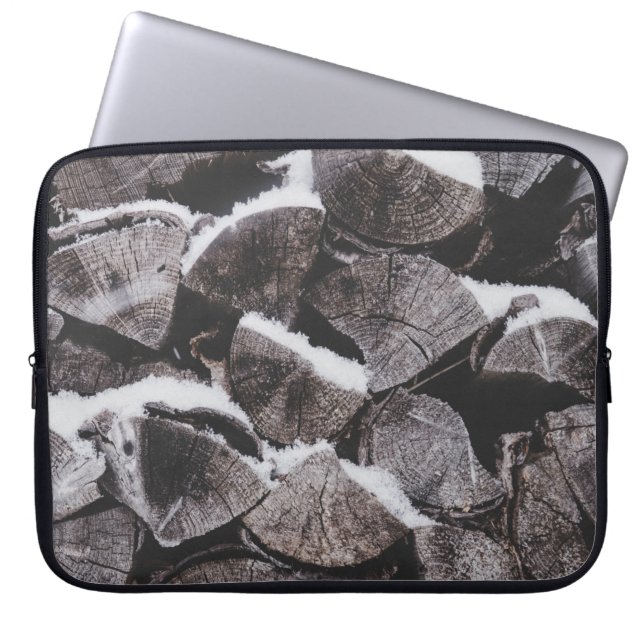 Foto des Brennholzstapels schließen Laptopschutzhülle (Vorderseite)