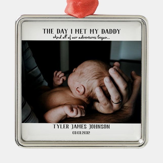 Foto des ersten Vaters Ornament Aus Metall (Vorne)