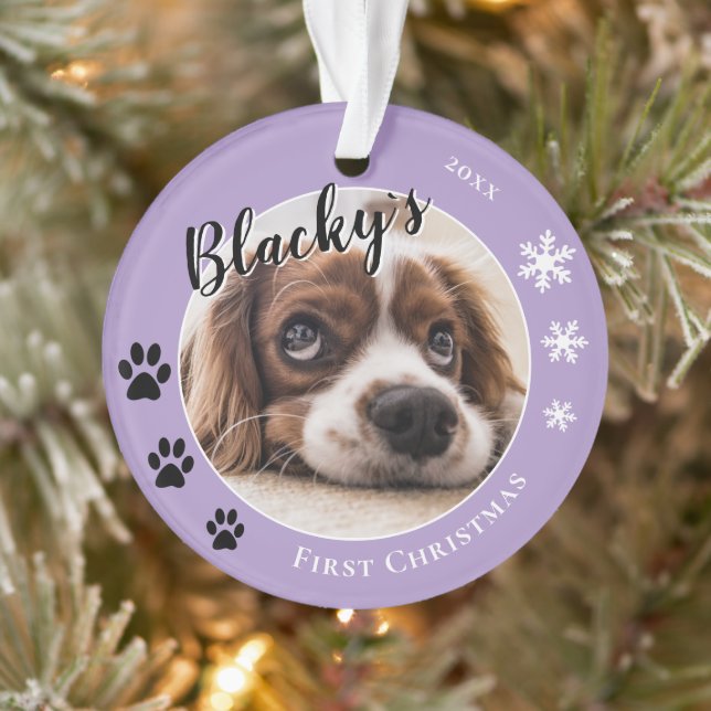 Foto des ersten Weihnachtshundes Ornament (Baum)