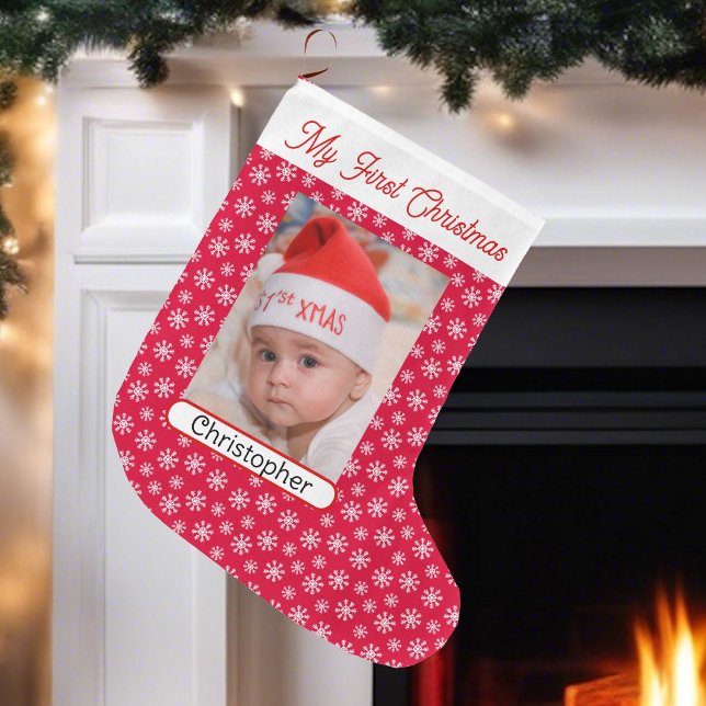 Foto des ersten Weihnachtsjunges Name Boy Girl Großer Weihnachtsstrumpf (Von Creator hochgeladen)