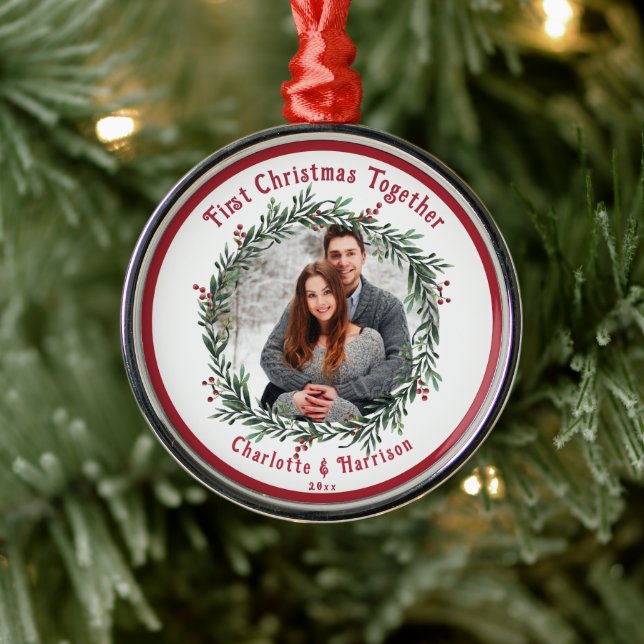 Foto des ersten Weihnachtsmannes Ornament Aus Metall (Baum)