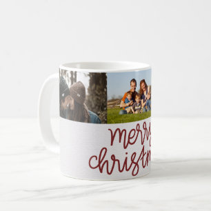 Foto des frohe Weihnacht-Skript-drei Kaffeetasse