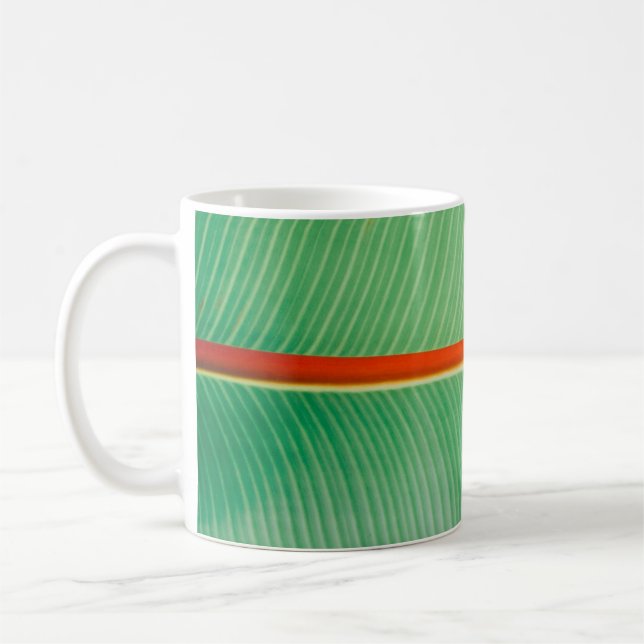 Foto des grünen Blattes Kaffeetasse (Links)