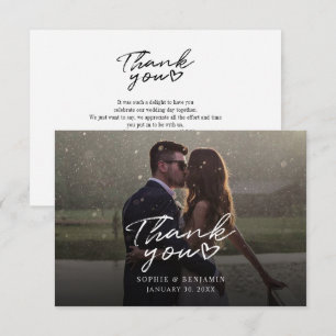 Foto des handgeschriebenen Hochzeitstages Mitteilungskarte