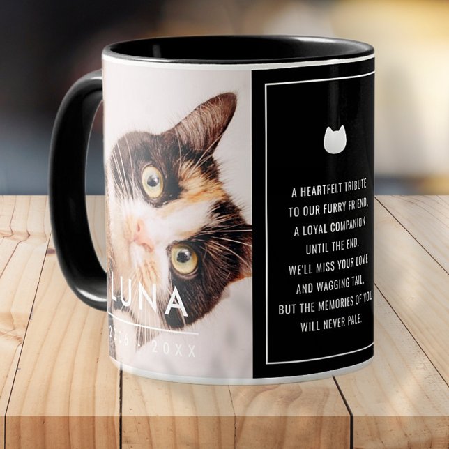 Foto des Hauskatzen-Gedenkens Modernes Gedenkgedic Tasse (Von Creator hochgeladen)