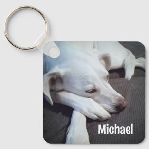 Foto des Hundes mit Niedlichem Individuelle Name Schlüsselanhänger