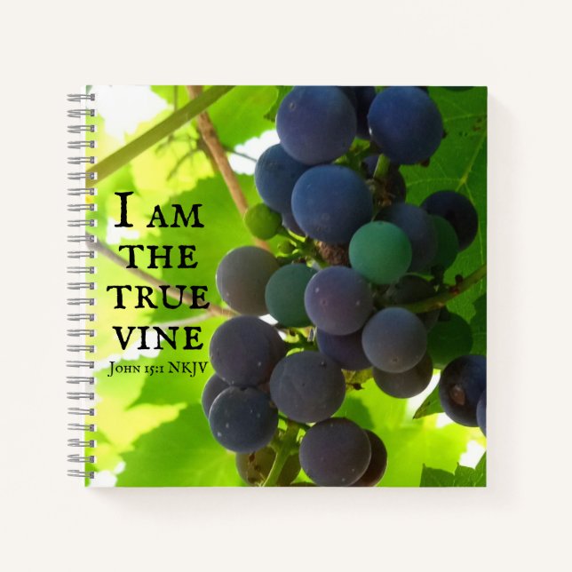 Foto des Lila Traubenschnitts von John Bible Verse Notizbuch (Vorderseite)