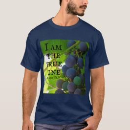 Foto des Lila Traubenschnitts von John Bible Verse T-Shirt