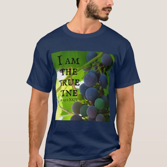 Foto des Lila Traubenschnitts von John Bible Verse T-Shirt (Vorderseite)