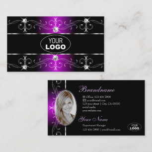 Foto des Lila Verzierten Grenzlogos Visitenkarte