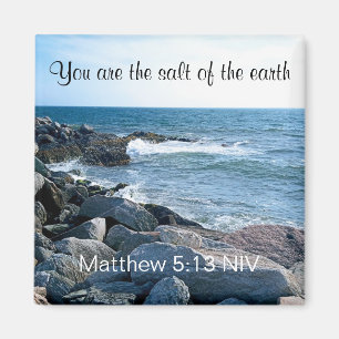 Foto des Meeressalzes der Erde Bibel Verse Metal Magnet