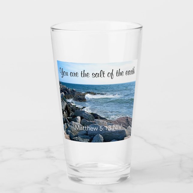 Foto des Meersalzes der Erdbibel Verse Glas (Vorderseite)