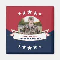 Foto des Militärdienstes Red White Blue Magnet