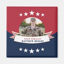 Foto des Militärdienstes Red White Blue Magnet