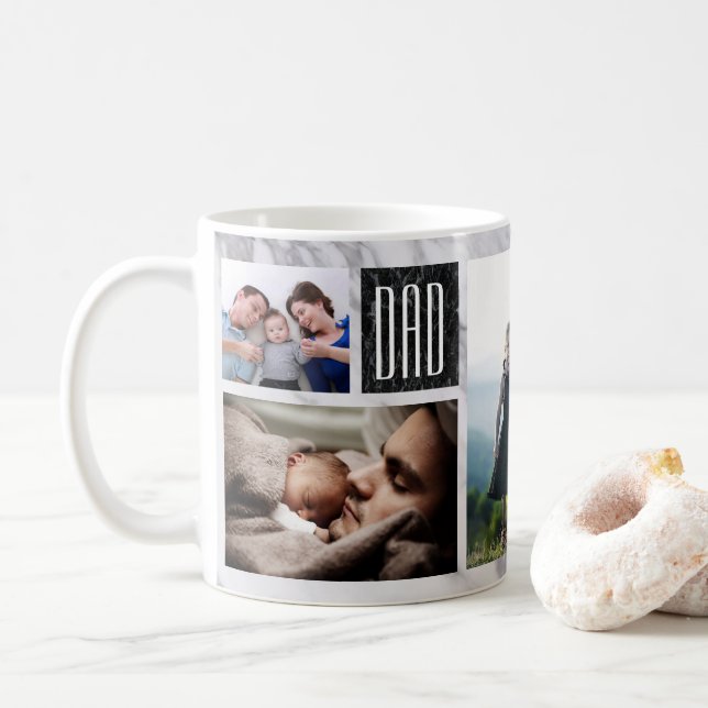 Foto des modernen Marmor-Vaters Kaffeetasse (Mit Donut)