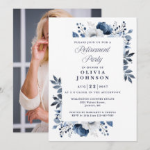 Foto des Navy Blue Elegance Floral Retirement Part