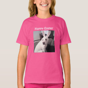Foto des Niedlichen Hundes Ostersonnige Ohren rosa T-Shirt