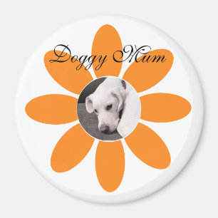 Foto des Niedlichen Welpen-Hundes in Orangefarbene Magnet
