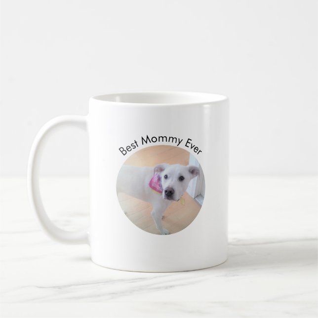 Foto des Niedlichen Welpenhundes Einfache beste Mo Kaffeetasse (Links)