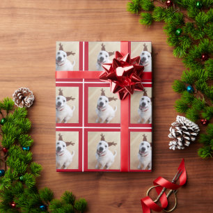 Foto des Niedlichen Welpenhundes Rot Geschenkpapier