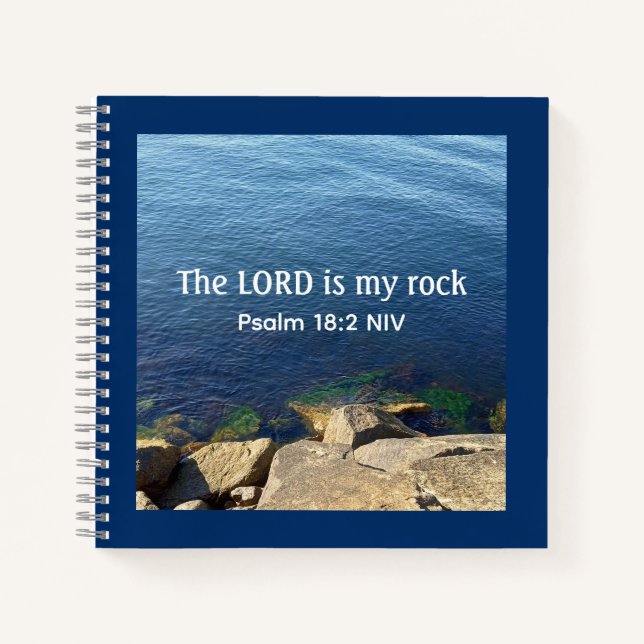 Foto des Ozeangottes ist mein Rock Bible Verse Bla Notizbuch (Vorderseite)
