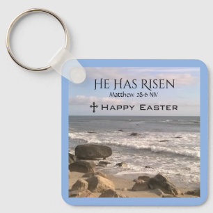 Foto des Ozeans mit Auferstehung Ostern Schlüsselanhänger