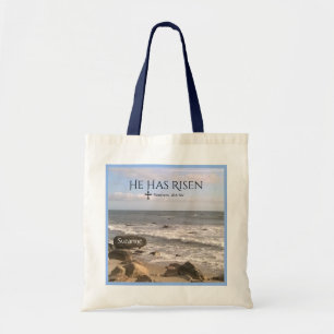 Foto des Ozeans mit Auferstehung Ostern Tragetasche