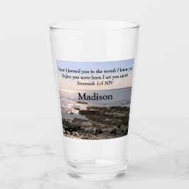 Foto des Ozeans mit Jeremiah 1:5 Gott wusste Sie Glas