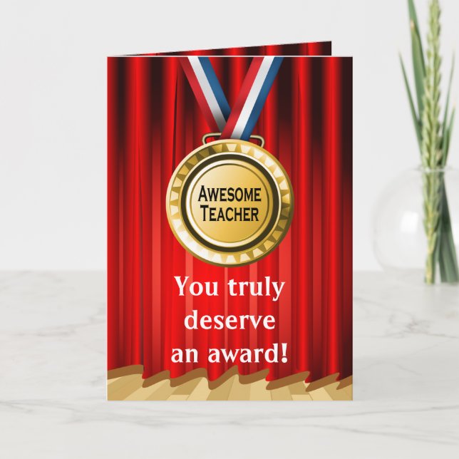 Foto des phantastisch Teacher Appreciation Gold Aw Dankeskarte (Vorderseite)