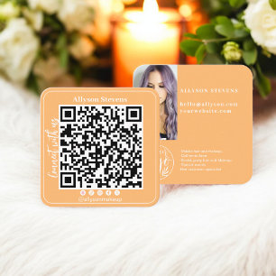 Foto des QR-Codes für gelbe soziale Medien Quadratische Visitenkarte
