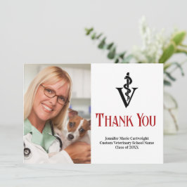 Foto des Red Black Veterinary Office benutzerdefin Dankeskarte